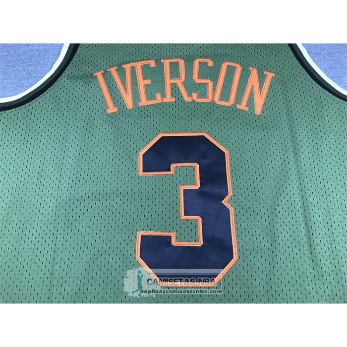 Camiseta Philadelphia 76ers Allen Iverson NO 3 Mitchell & Ness 1996-97 Verde